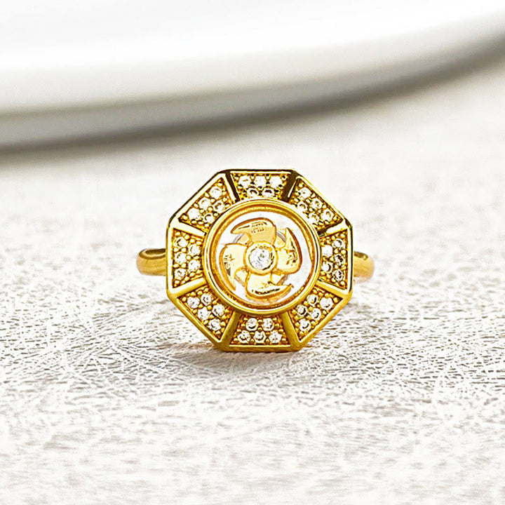 Kupfer Ring Windmühle Glück Wohlstand Pixiu Fengshui Schutz Amulett