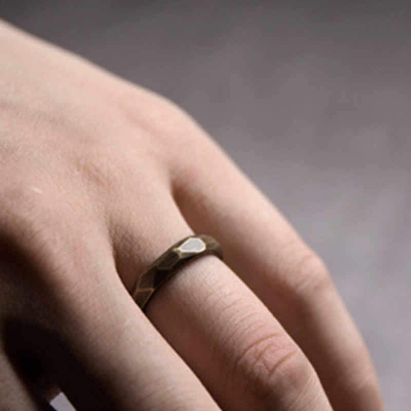 Kupfer Ring tibetisches Design getragen Wohlstand Schutz Glück