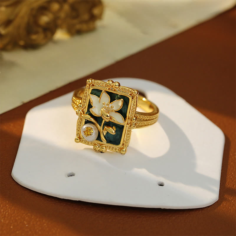 Ring Kupfer Lotusblüte Fengshui Wohlstand Schutz Harmonie Glück Fingerring