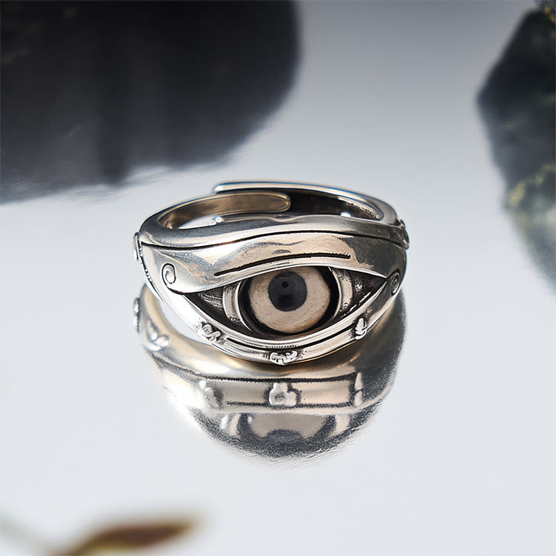 Silber Böses Auge Ring Dzi Schutz Feng Shui Glück Fingerring