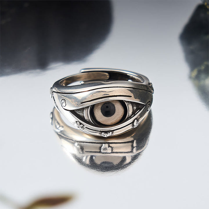 Silber Böses Auge Ring Dzi Schutz Feng Shui Glück Fingerring