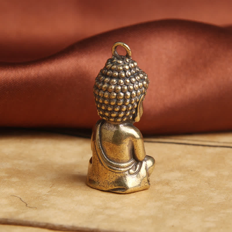 Schlüsselanhänger Buddha Mitgefühl Kupfer meditierend spirituell handgefertigt Glücksbringer