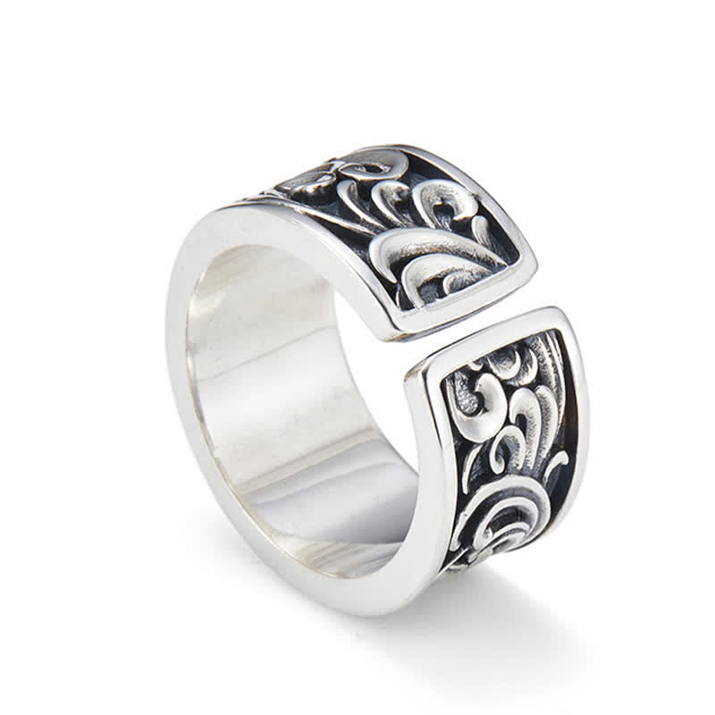 Ring Kupfer Drachen Blüte ornamental Stärke Glück Schutz Fengshui