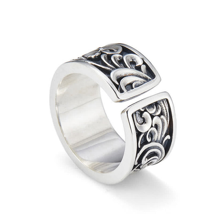 Ring Kupfer Drachen Blüte ornamental Stärke Glück Schutz Fengshui