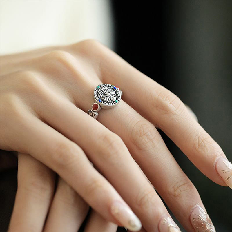 Zakiram Ring Kupfer mit Stein Wohlstand Schutz Fengshui Glück getragen