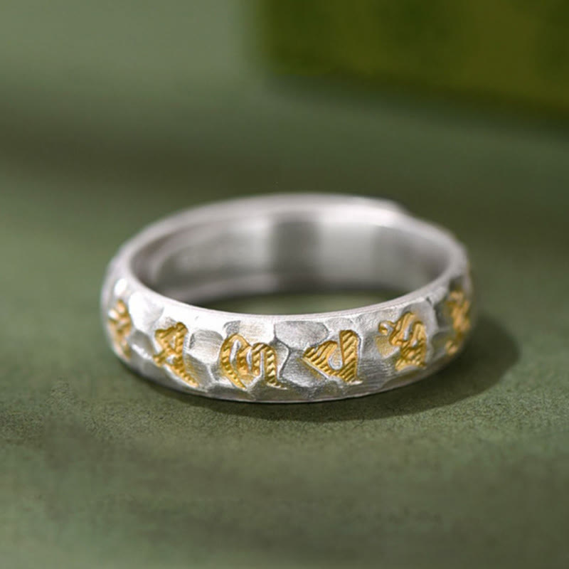 Ring Kupfer Hammer Om Mani Padme Hum Wohlstand Glück Schutz Meditation