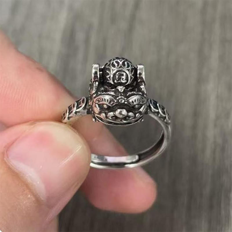 Pixiu Ring Silber Kupfer getragen Fengshui Glück Schutz Fingerring