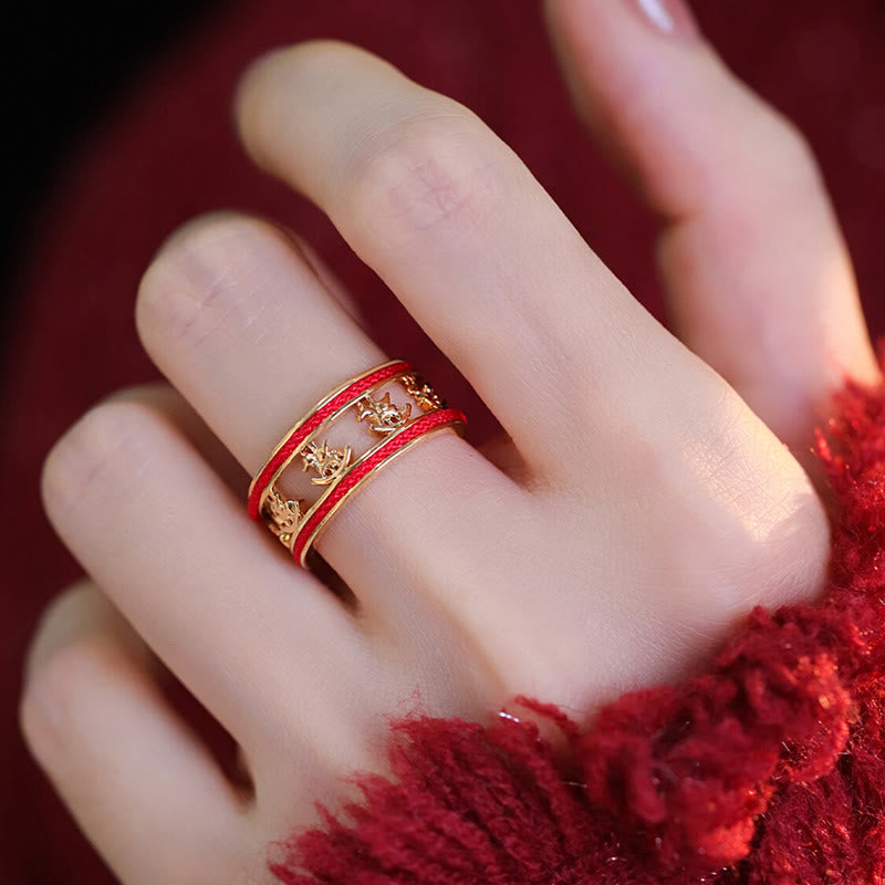 Ring Kupfer Pferdjahr Glück Segen rote Schnur Fengshui traditionell