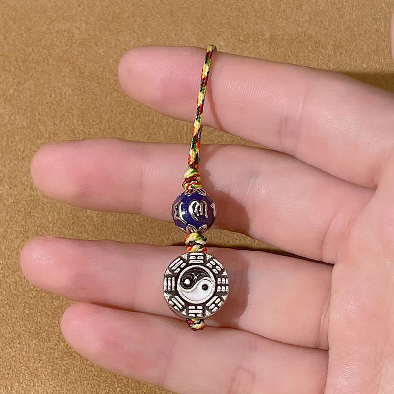 Schlüsselanhänger Yin Yang Om Mani Bagua Kupfer Feng Shui Glücksbringer spirituell