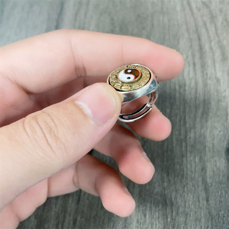 Kupfer Yin Yang Ring für Wohlstand und Glück getragen