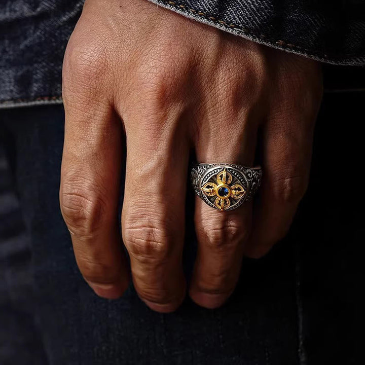Ring Kupfer Tibetkreuz Vajra – Balance elegant getragen Hand Spiritualität