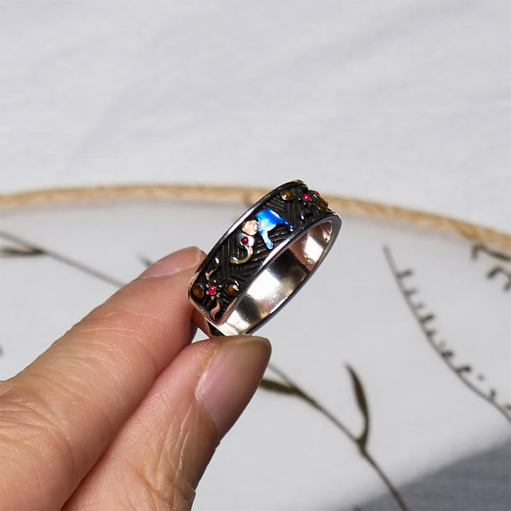 Ring Kupfer Elefant Relief getragen Fengshui Schutz Stärke Fingerring
