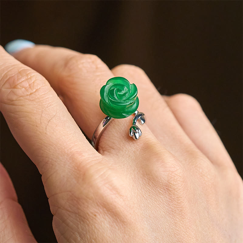 Grüner Jaspis Ring Kupfer Silber Balance Harmonie Energie Fengshui Fingerring