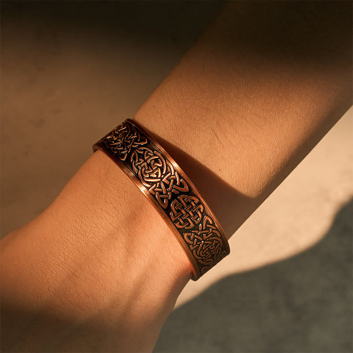 Kupfer Ring Linienmuster Celtic Knot Glück Schutz Fingerring