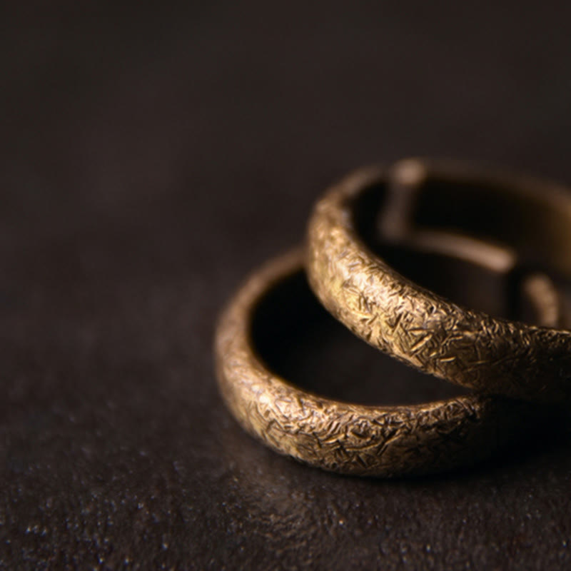 Tibetischer Kupferring mit Textur für Glück Fengshui Schutz