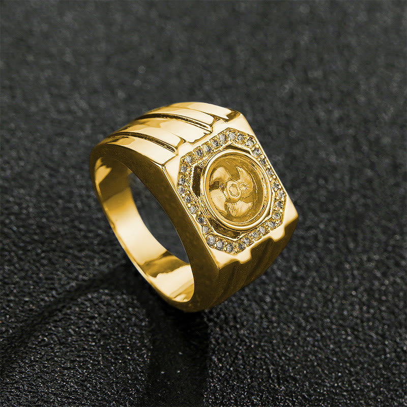 Pixiu Ring Kupfer Vergoldet Glück Heilung Reichtum Feng Shui