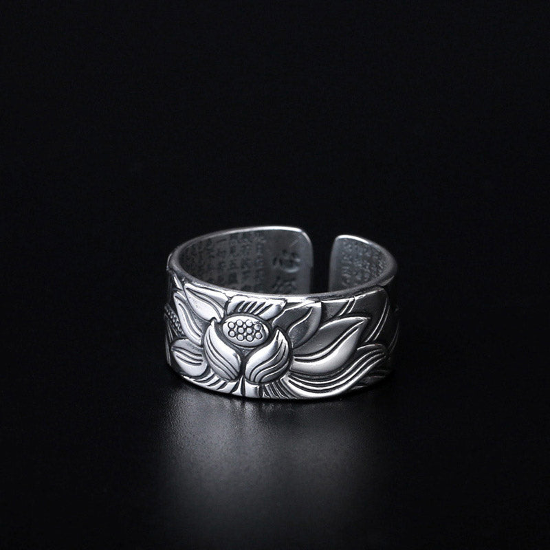 Ring Kupfer Tibetischer Lotus Weisheit spiritueller Design Schmuck