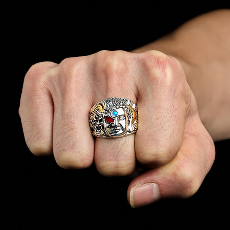 Ring Kupfer Lotusblüte Glück Schutz getragen Herrenring Fengshui