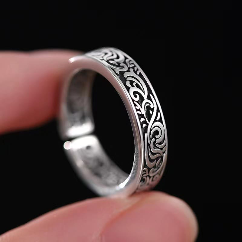 Kupfer Ring Blume Glück – orientalischer Ornament Fengshui Schutz Fingerring