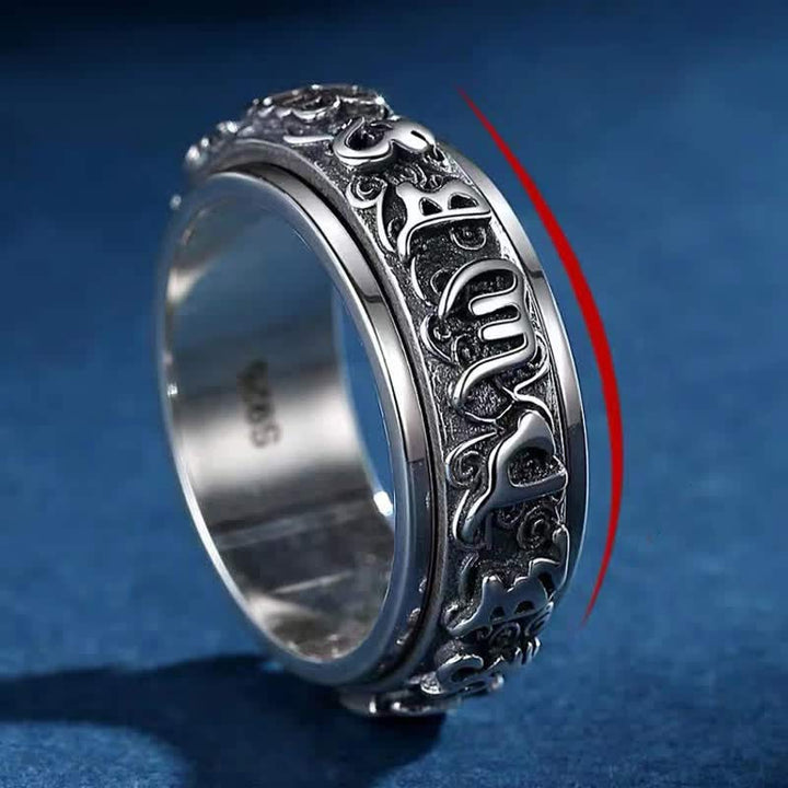 Ring Kupfer Sechs Wahrheitsworte Heilung chinesische Schriftzeichen graviert
