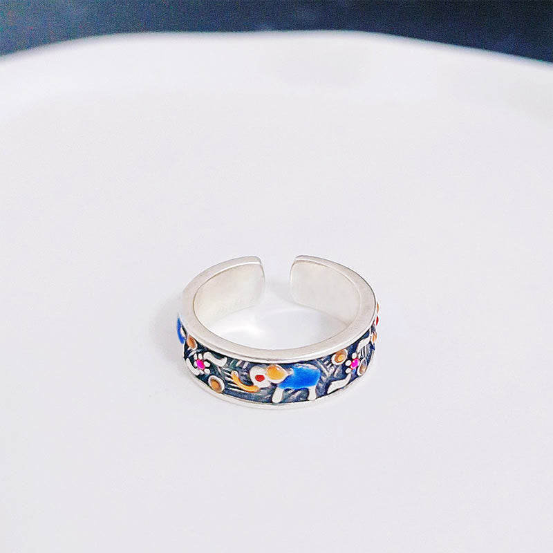 Ring Kupfer Elefant Relief Stärke Fengshui Schutz Glück Armreif