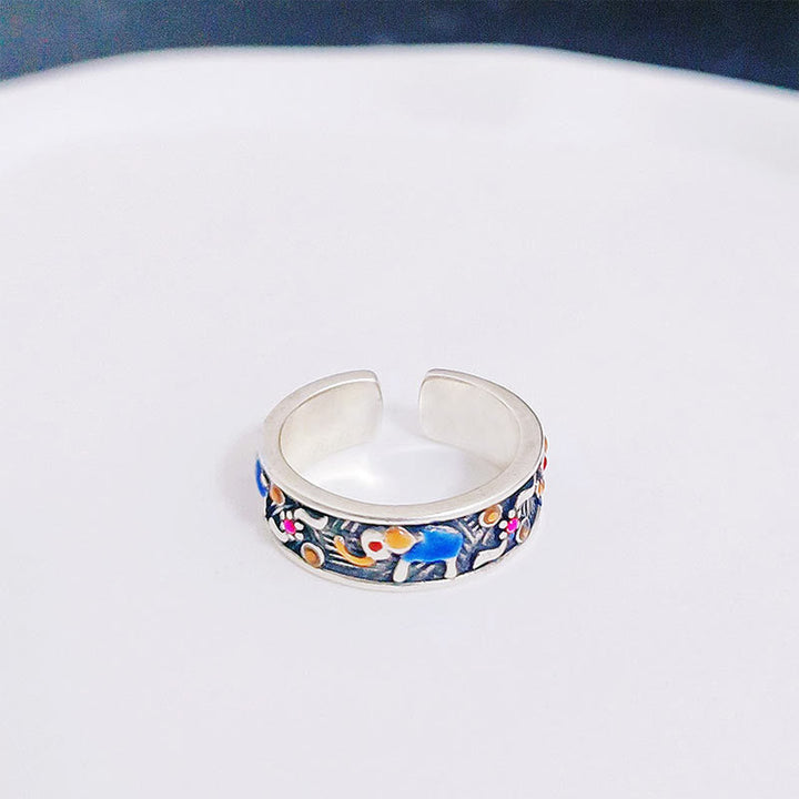 Ring Kupfer Elefant Relief Stärke Fengshui Schutz Glück Armreif