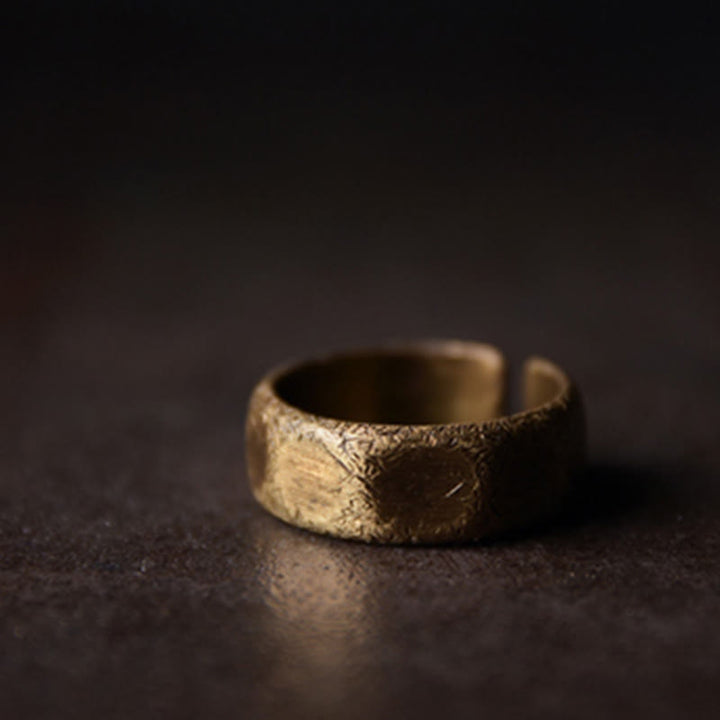 Kupfer Ring tibetisch strukturiert Wohlstand Schutz Fengshui Glück