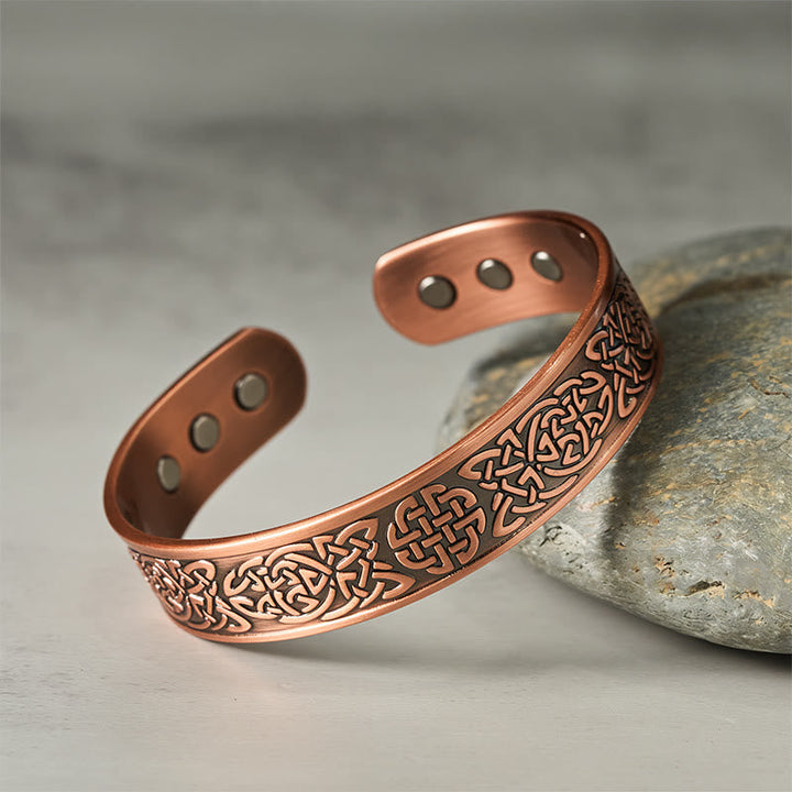 Kupfer Armband Linienmuster Celtic Knot Design Glück Magnetisch Schutz
