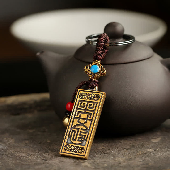 Schlüsselanhänger Namo Amitabha Kupfer – Frieden Glücksbringer spirituell Feng Shui