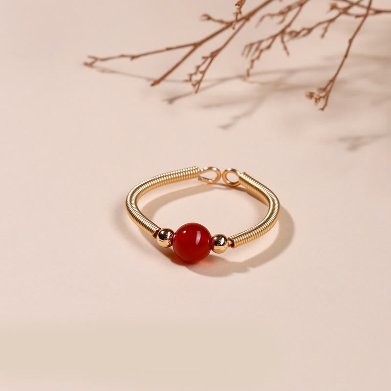 Ring Kupfer Naturstein Perle – Heilung
