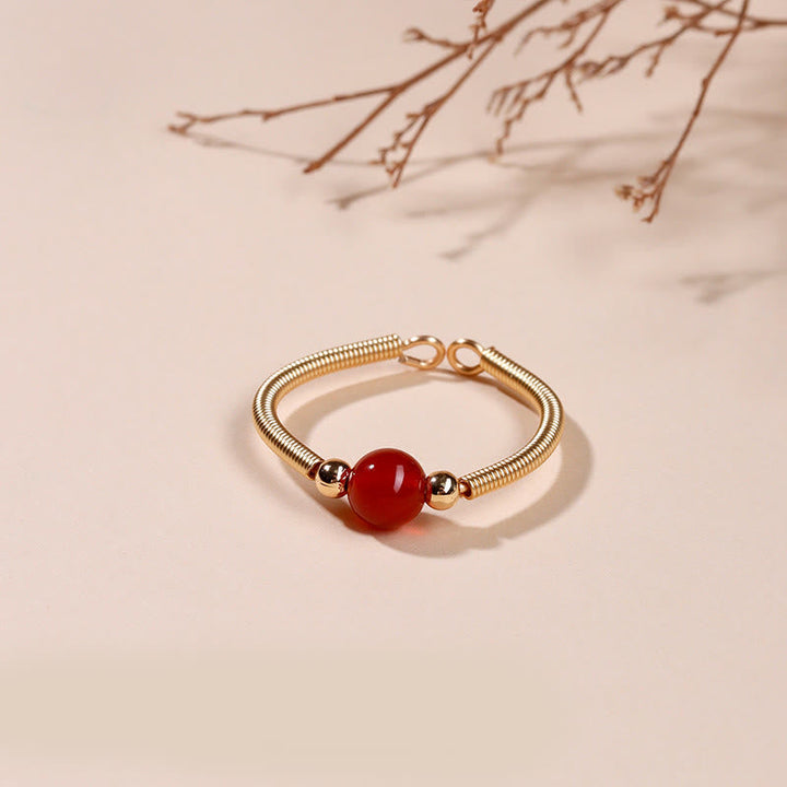 Ring Kupfer Naturstein Perle – Heilung