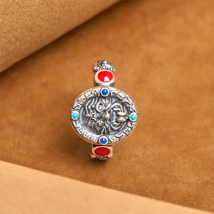 Zakiram Ring Kupfer mit Steinen Wohlstand Symbol Fengshui Glück