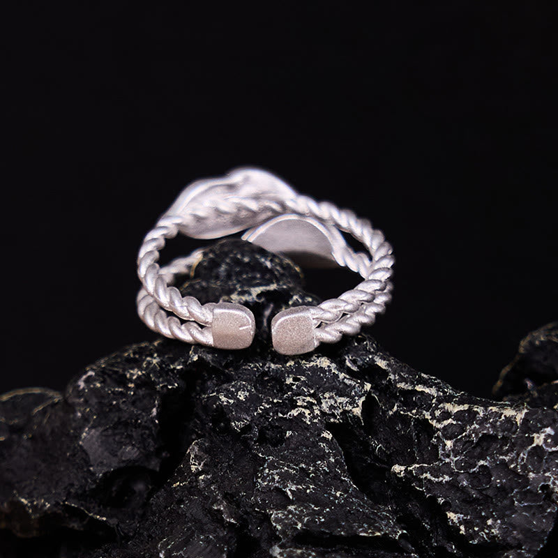 Ring Kupfer Buddha Blatt Wohlstand Glück Fengshui Schutz Energie