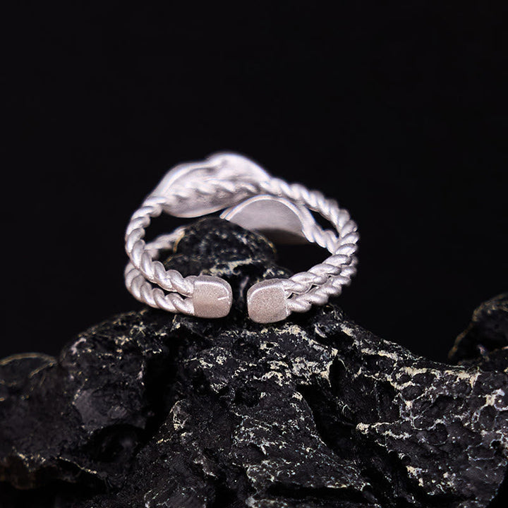 Ring Kupfer Buddha Blatt Wohlstand Glück Fengshui Schutz Energie