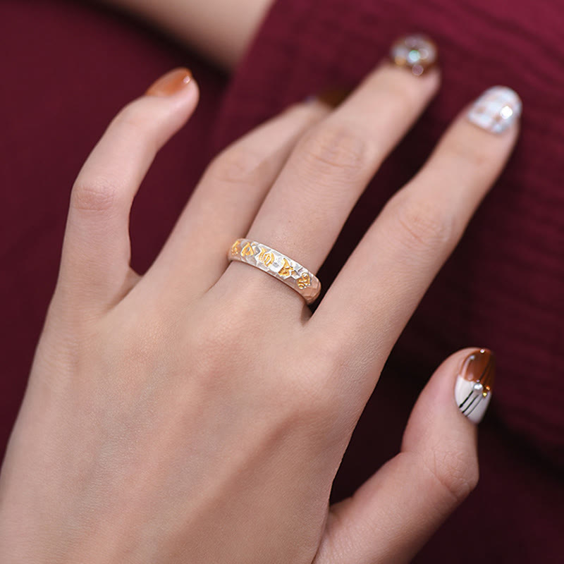 Ring Kupfer Hammer Om Mani Padme Hum – Wohlstand getragen Glück Schutz