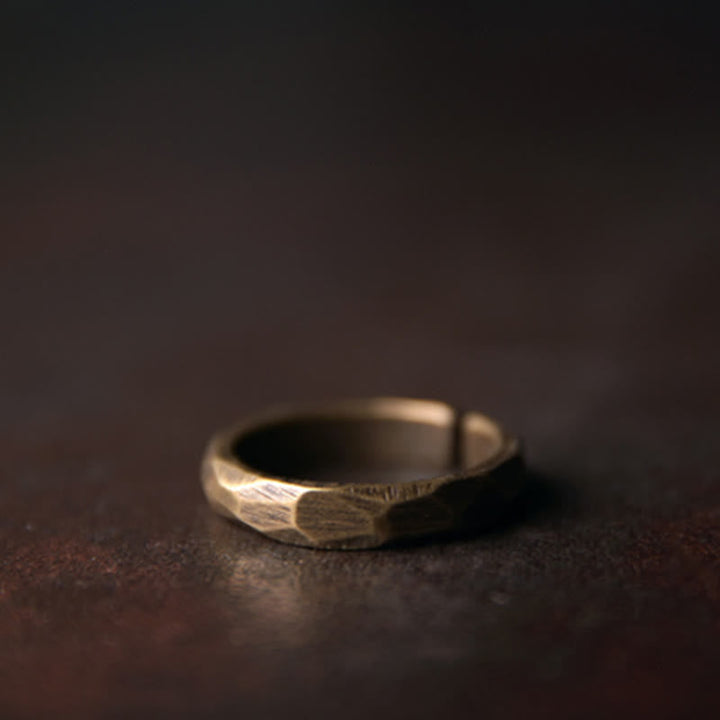 Ring kupfer tibetisches design wohlstand gehämmert Feng Shui eleganter Fingerring