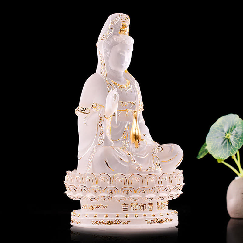 Kwan Yin Avalokitesvara Liuli Kristall Feng Shui
