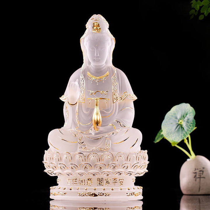 Kwan Yin Avalokitesvara Liuli Kristall Glücksbringer