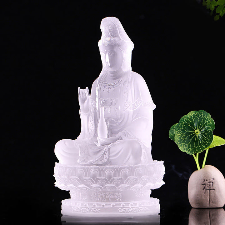 Kwan Yin Avalokitesvara Liuli Kristall Statue