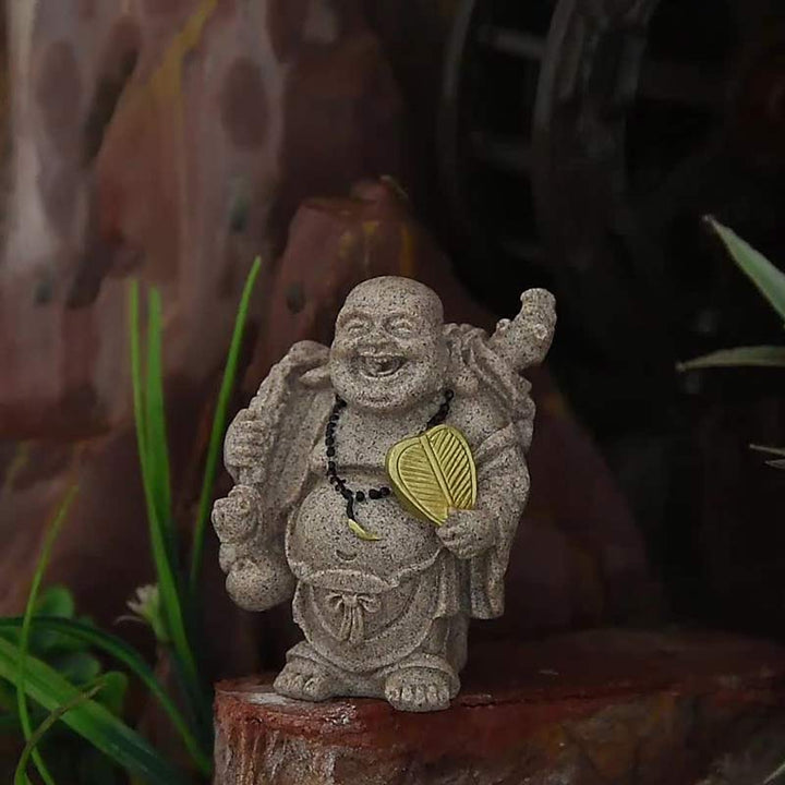 Lachende Buddha Harz Segen Statue