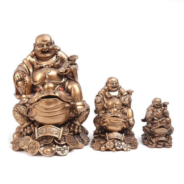 Lachender Buddha Geldkröte Reichtum Wohnzimmer