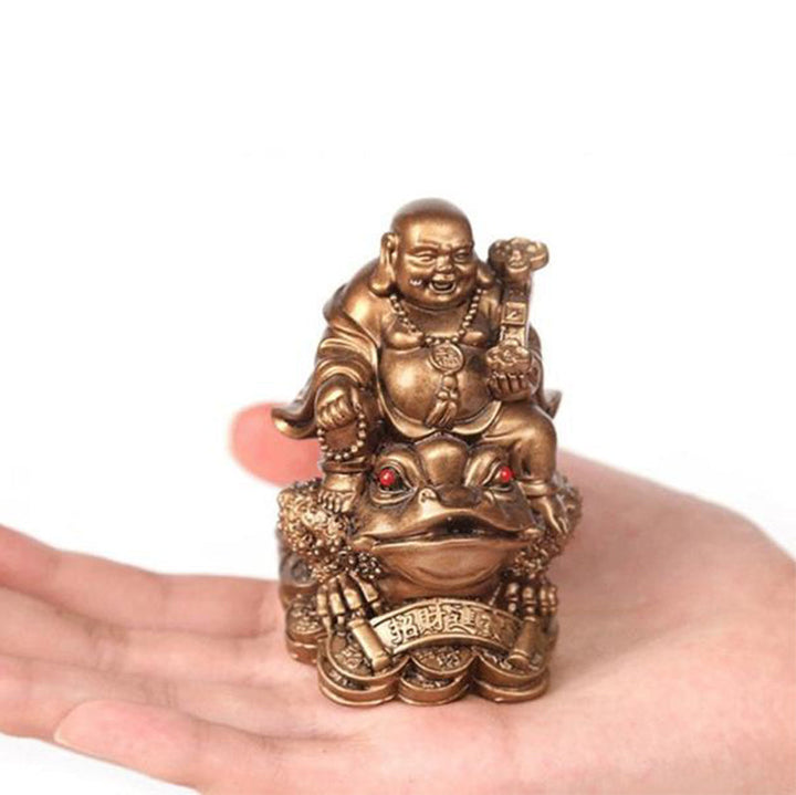 Lachender Buddha Kröte Feng Shui Deko