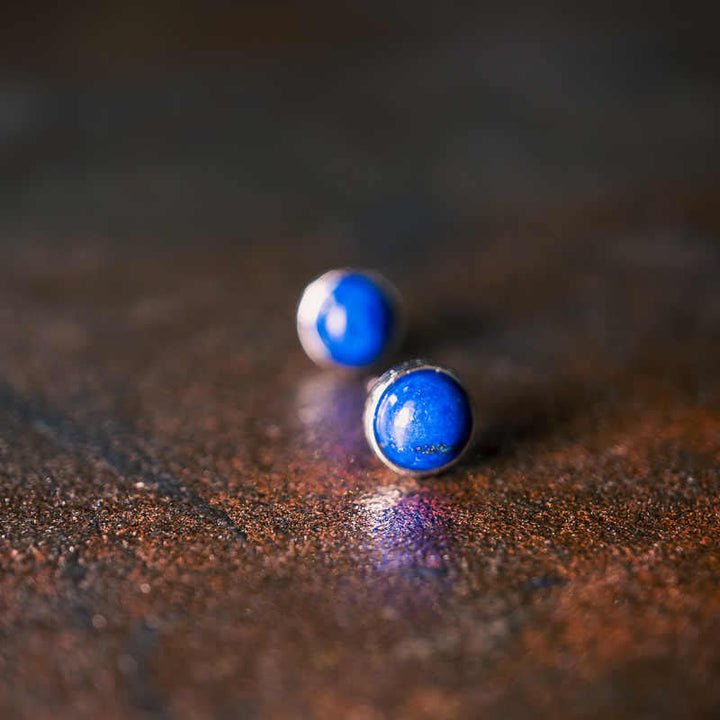 Lapislazuli Ohrringe Silber Ohrstecker blau Boho Schmuck spirituell Balance
