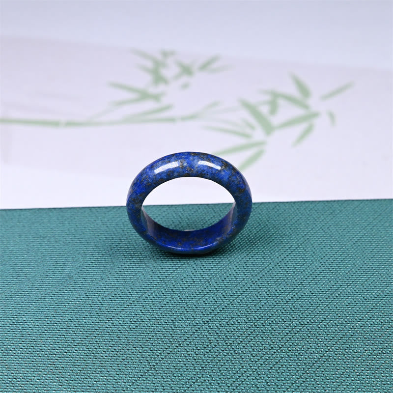 Ring Lapislazuli blau poliert elegant Schmuck Fengshui Energie