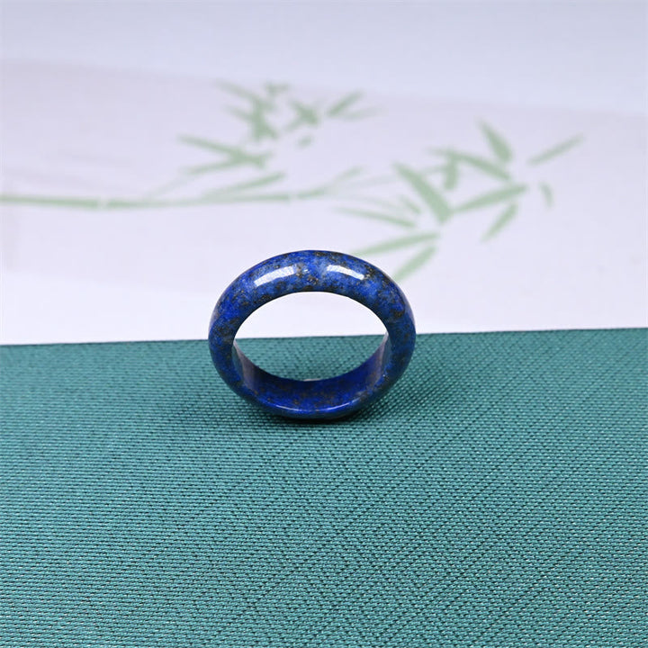 Ring Lapislazuli blau poliert elegant Schmuck Fengshui Energie