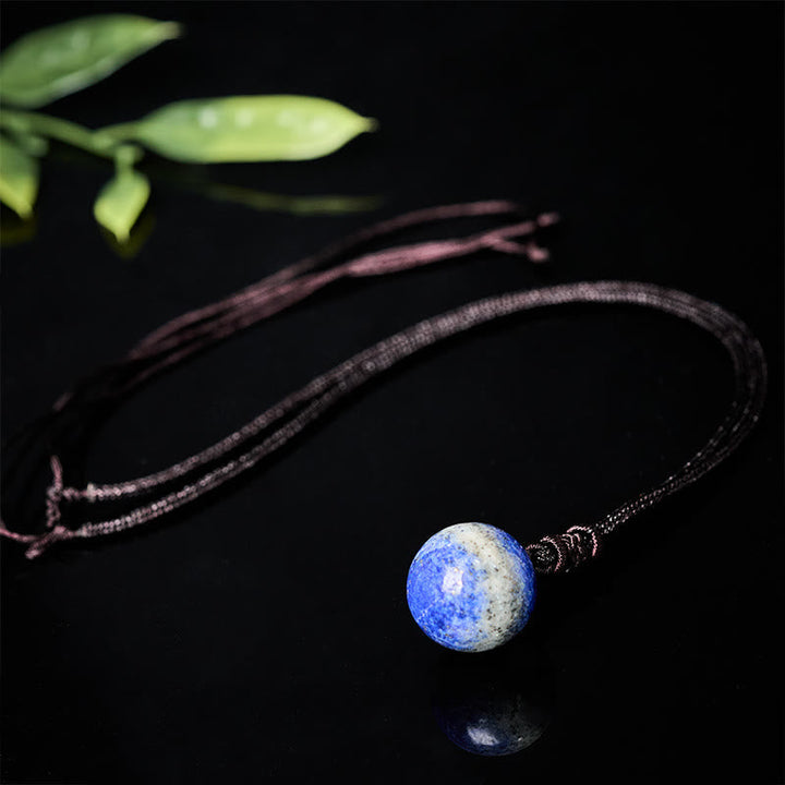 Lapislazuli Kette mit blauem Naturstein Anhänger Balance Schmuck