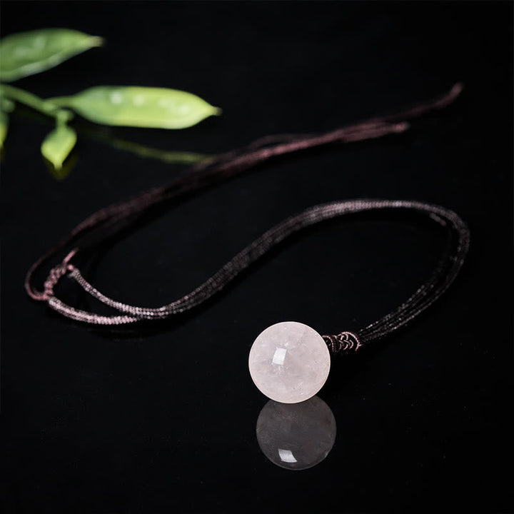 Kette Amethyst Balance Anhänger Naturstein rosa Perlen schwarz