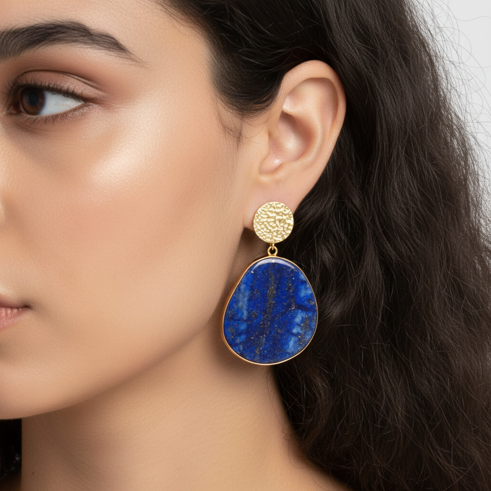 Lapislazuli Ohrringe Damen Blau