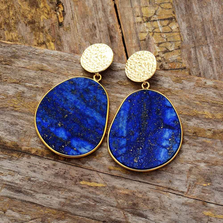 Lapislazuli Ohrringe Handgefertigt Gold