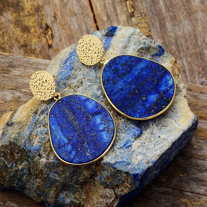 Lapislazuli Ohrringe Stein Detail